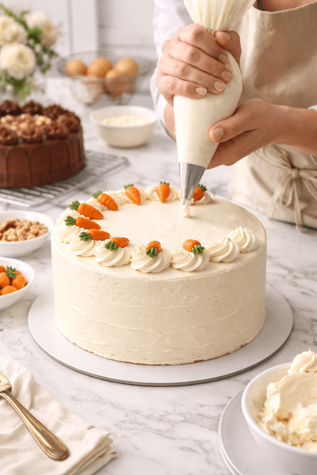 Decoración artesanal de una torta