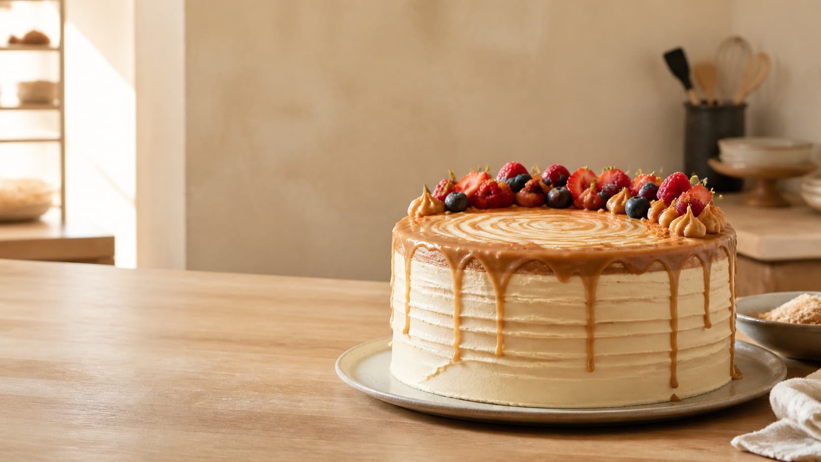 Torta artesanal en un taller de pastelería